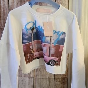 Playboy NWT Sweatshirt crop waist is grunge style